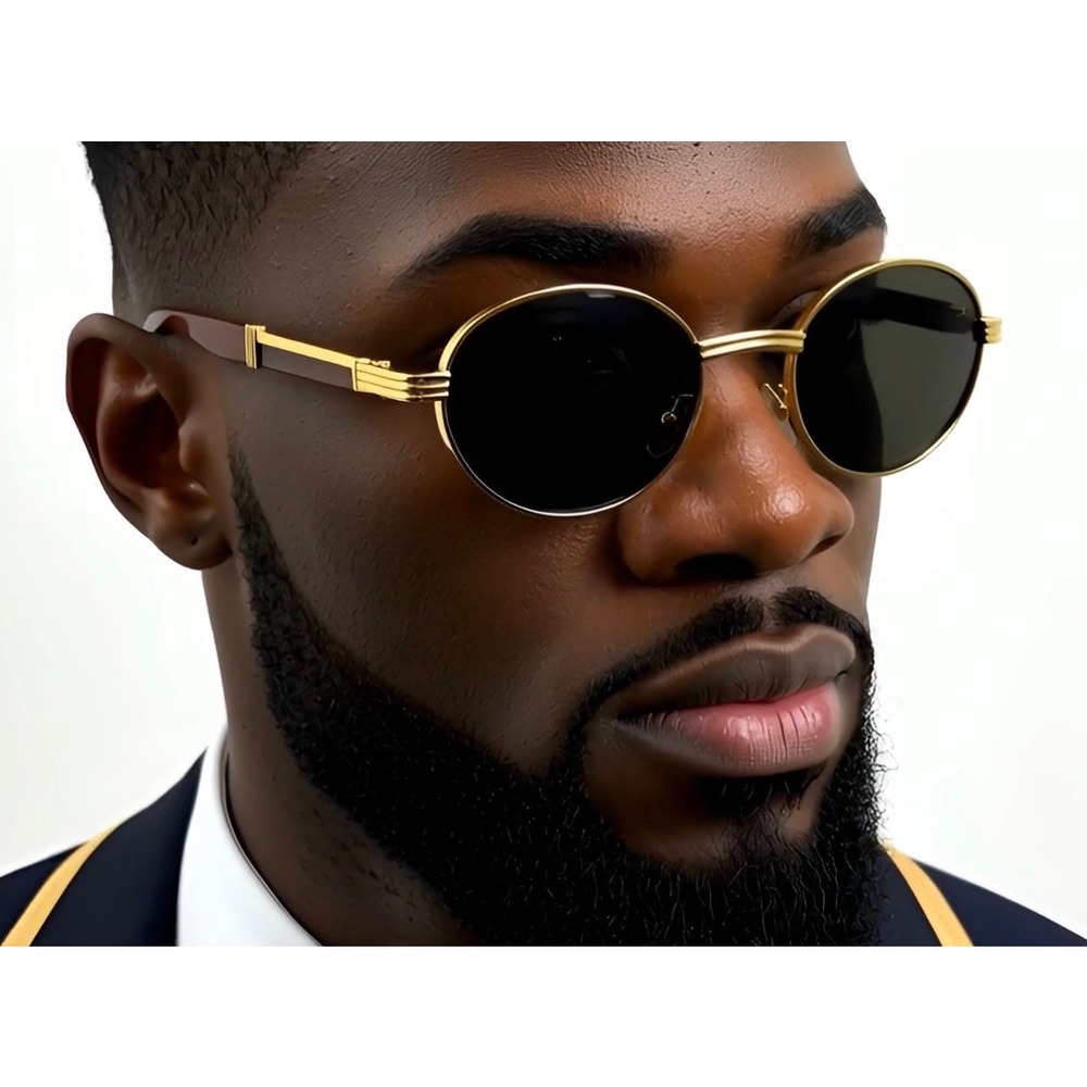 Men's Sunglasses Dark Lenses‎ Wood Arms Vintage Style FASHION Classy 70's 80's